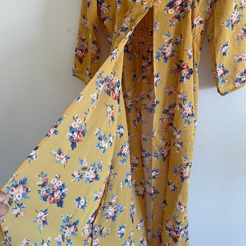 Live 4 truth Boho maxi cover up yellow floral size medium - Picture 8 of 8